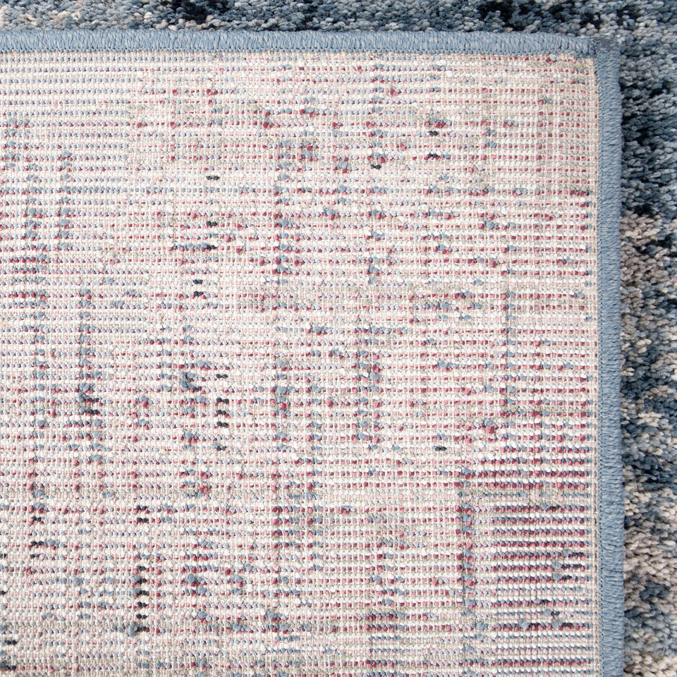 Spartan Contemporary 5x8 Area Rug in Cream/Blue