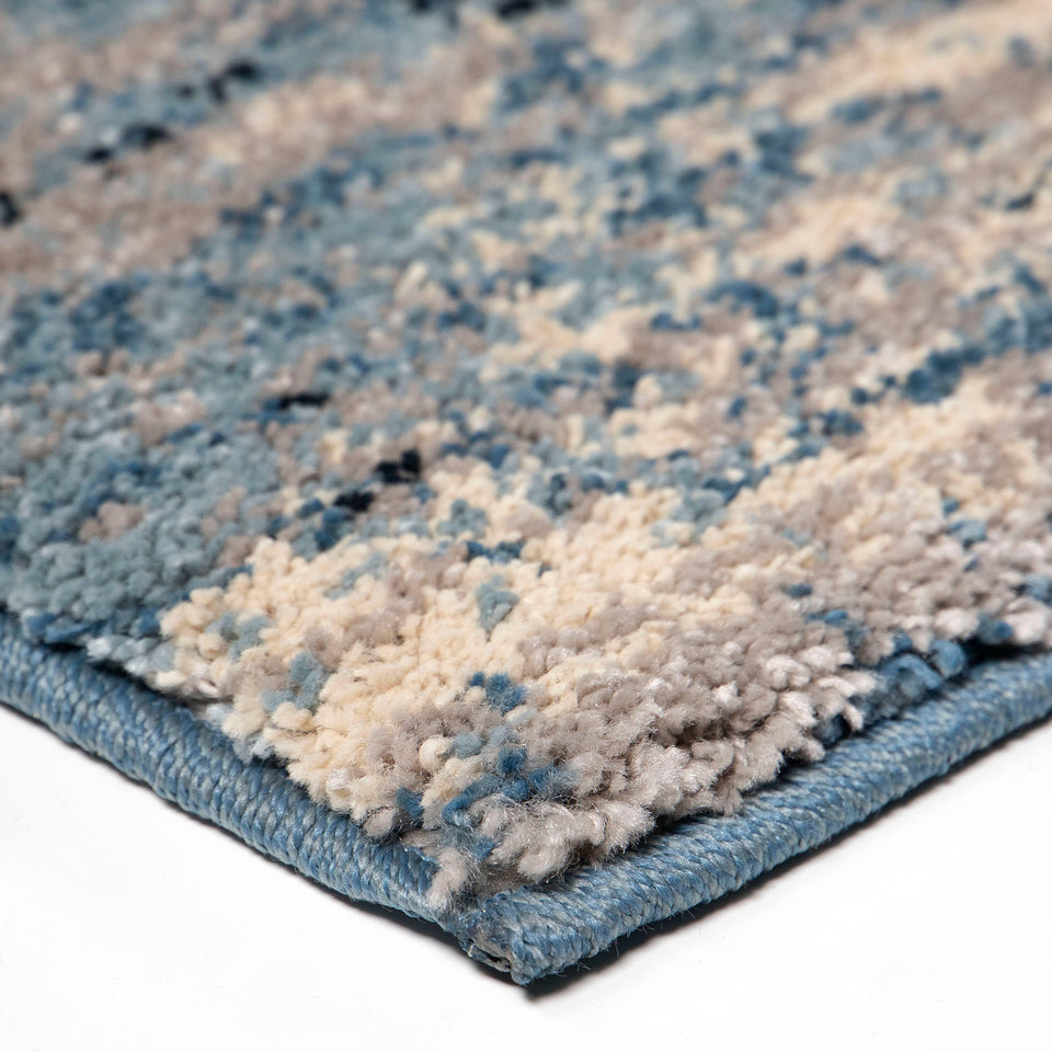 Spartan Contemporary 5x8 Area Rug in Cream/Blue