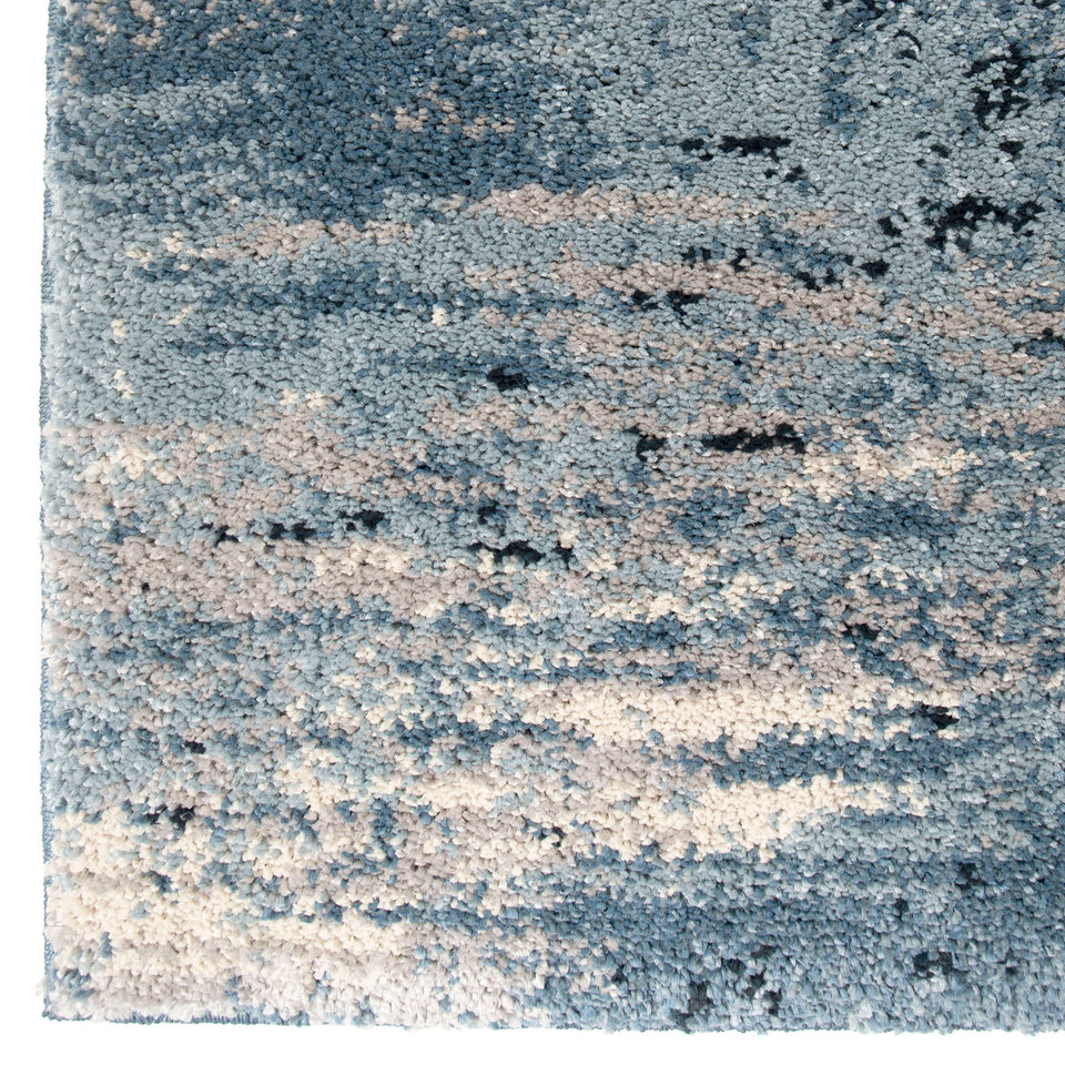 Spartan Contemporary 5x8 Area Rug in Cream/Blue