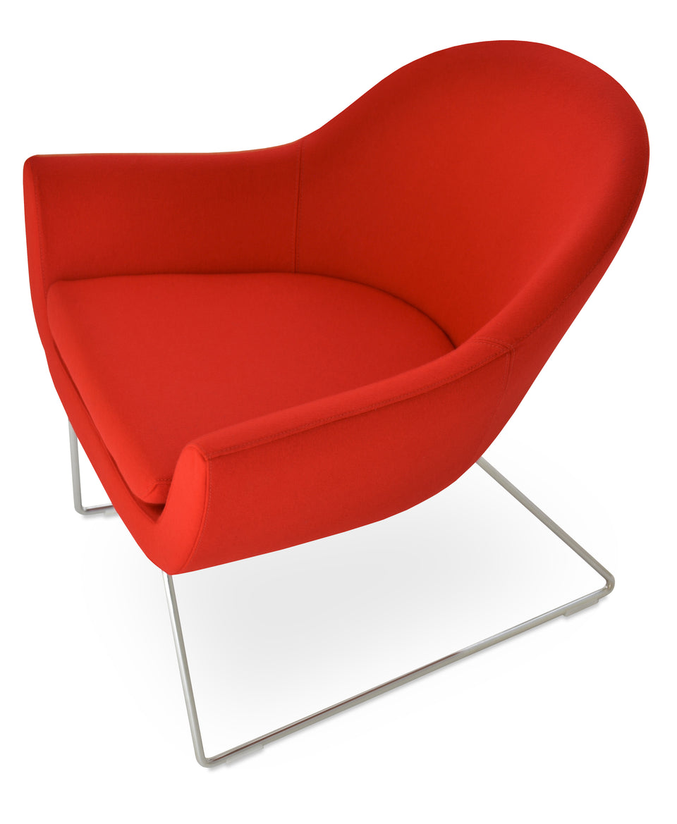Madison Armchair Wire Sled Base.
