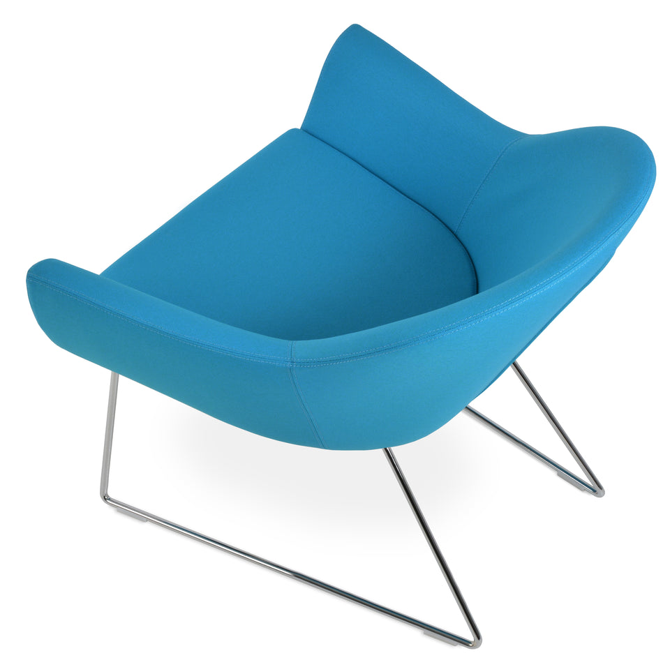 Madison Armchair Wire Sled Base.