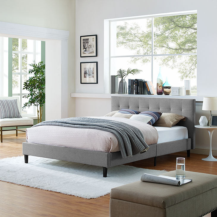 LINNEA FULL FABRIC BED.