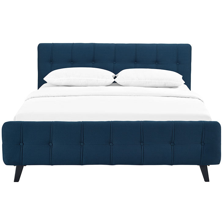 OPHELIA QUEEN FABRIC BED IN AZURE.