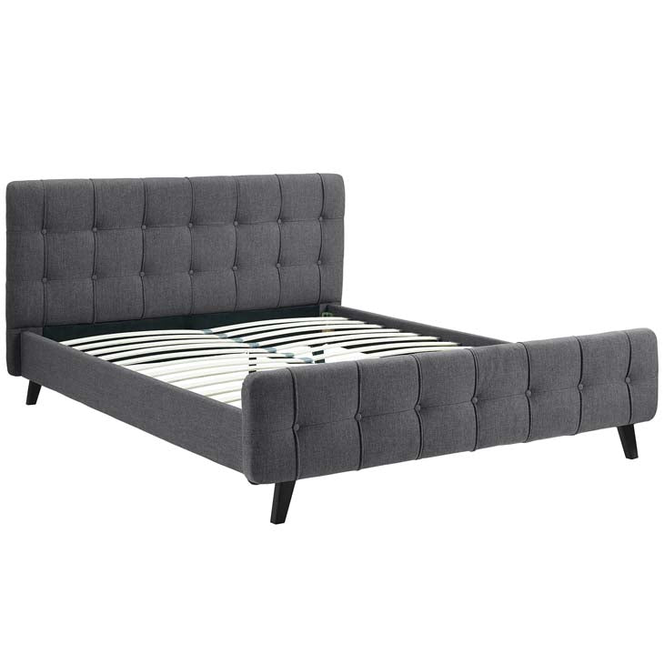 OPHELIA QUEEN FABRIC BED IN GRAY.