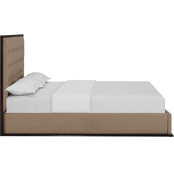 MADELINE QUEEN UPHOLSTERED FABRIC BED.