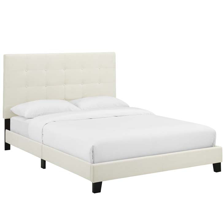 Melanie Queen Button Tufted Upholstered Velvet Platform Bed.