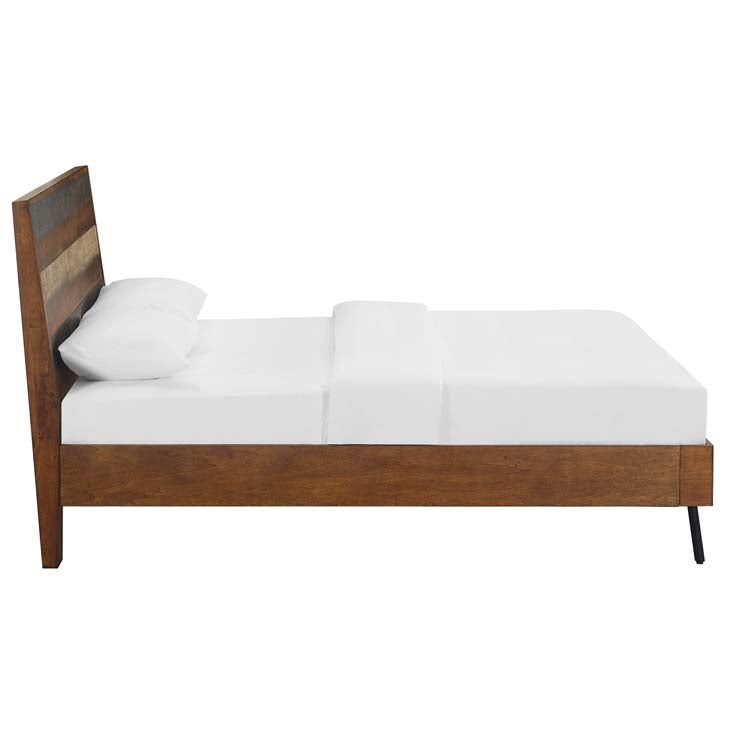 Arwen Queen Rustic Wood Bed in Walnut.
