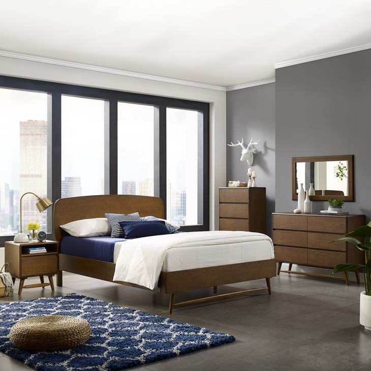 Talwyn Wood Platform Bed in Chestnut.