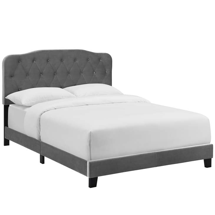 Amelia Upholstered Bed in Velvet.