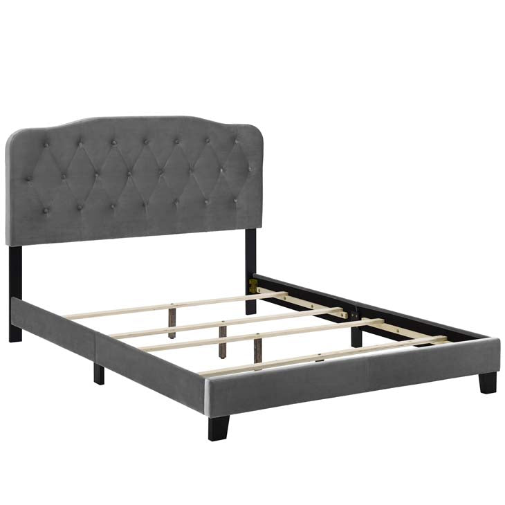 Amelia Upholstered Bed in Velvet.