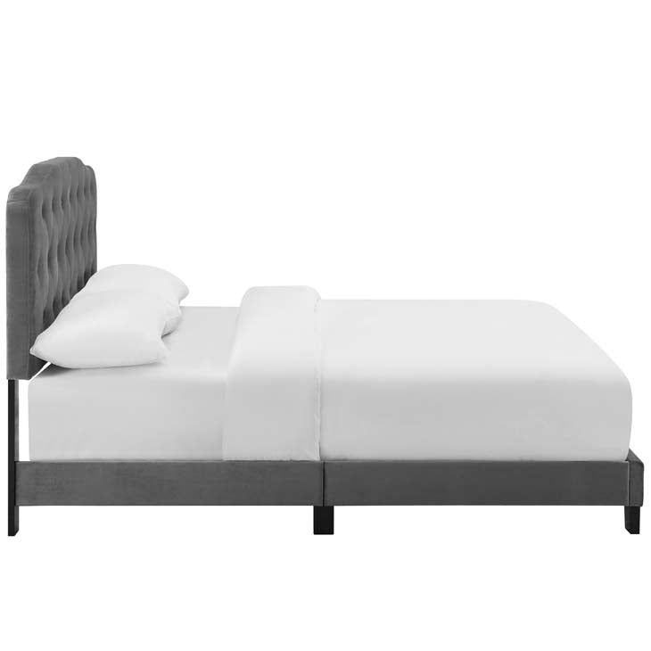 Amelia Upholstered Bed in Velvet.