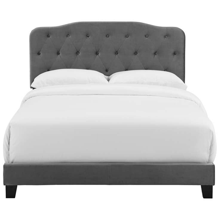 Amelia Upholstered Bed in Velvet.