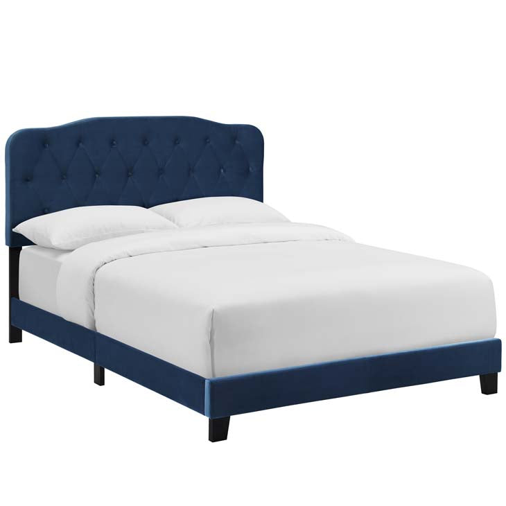 Amelia Upholstered Bed in Velvet.