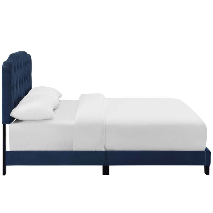 Amelia Upholstered Bed in Velvet.
