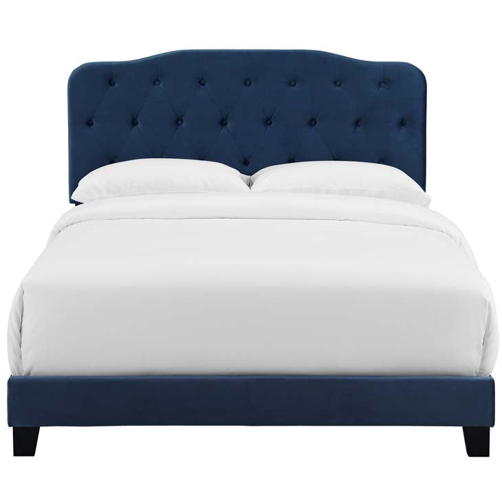 Amelia Upholstered Bed in Velvet.