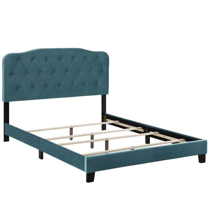 Amelia Upholstered Bed in Velvet.
