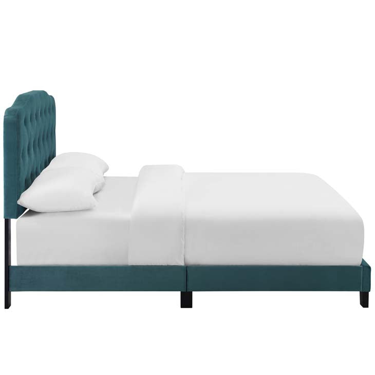 Amelia Upholstered Bed in Velvet.