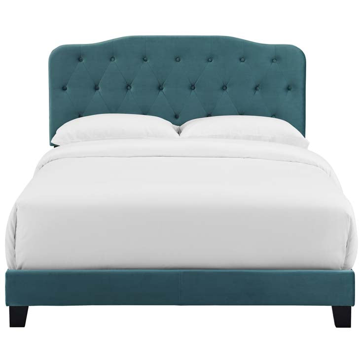 Amelia Upholstered Bed in Velvet.