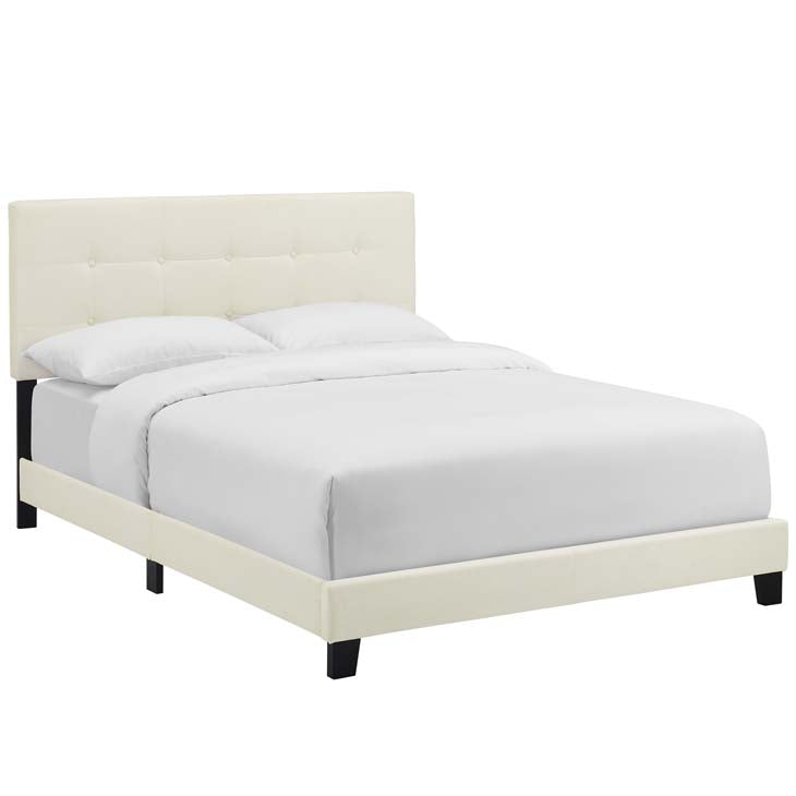 Amira Upholstered Bed in Velvet.