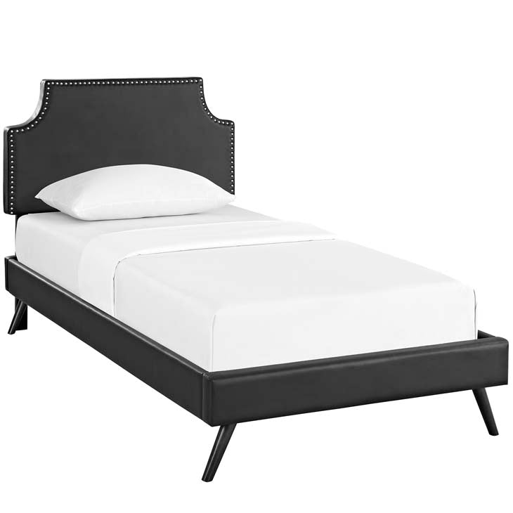 Corene Twin Platform Bed in Black.