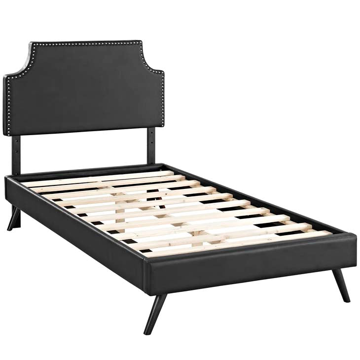 Corene Twin Platform Bed in Black.