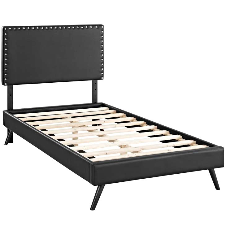 Macie Twin Platform Bed in Black.