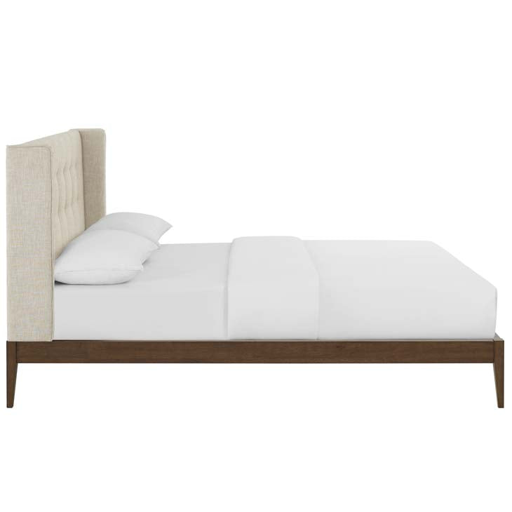 Hadley Queen Wingback Upholstered Platform Bed.