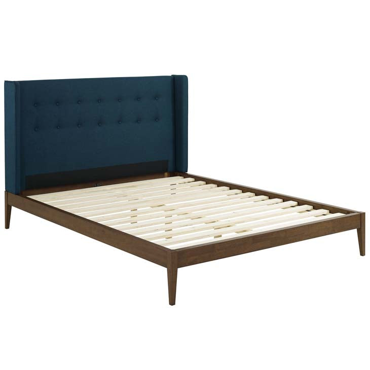 Hadley Queen Wingback Upholstered Platform Bed.