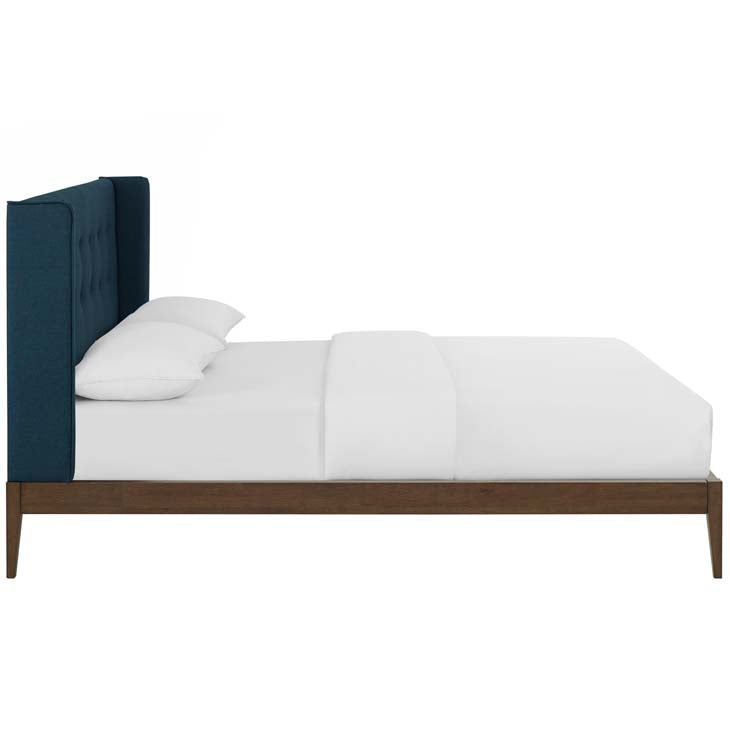 Hadley Queen Wingback Upholstered Platform Bed.