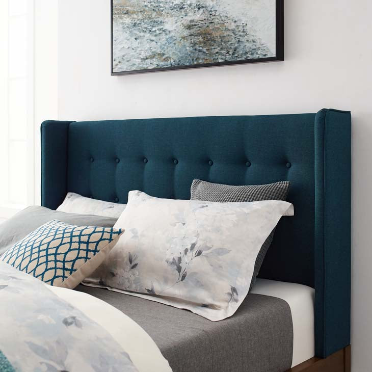 Hadley Queen Wingback Upholstered Platform Bed.