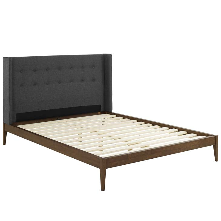 Hadley Queen Wingback Upholstered Platform Bed.