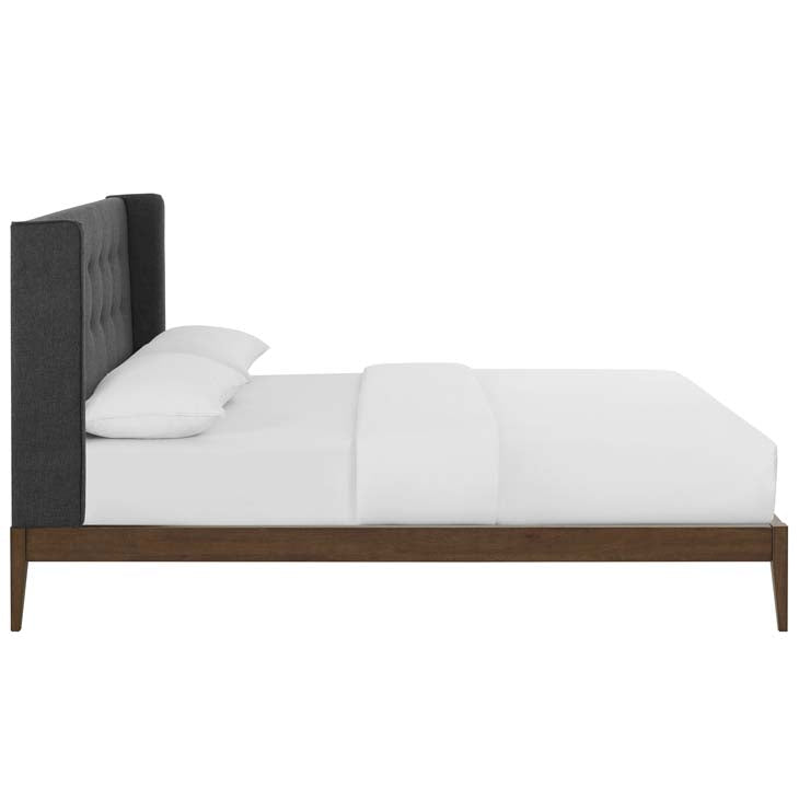 Hadley Queen Wingback Upholstered Platform Bed.
