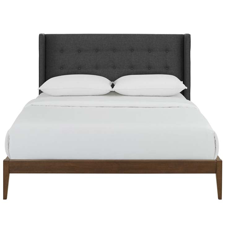 Hadley Queen Wingback Upholstered Platform Bed.