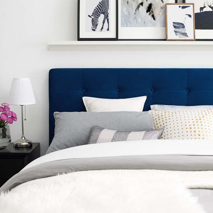McKenzie Queen Biscuit Tufted Upholstered Velvet Platform Bed.