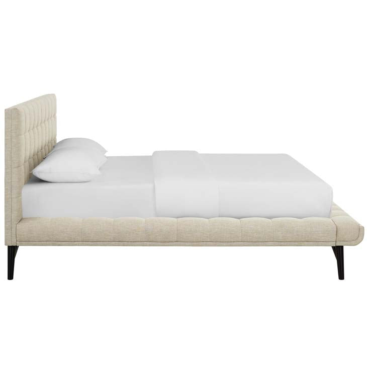 Julia Queen Biscuit Tufted Performance Fabric Platform Bed.