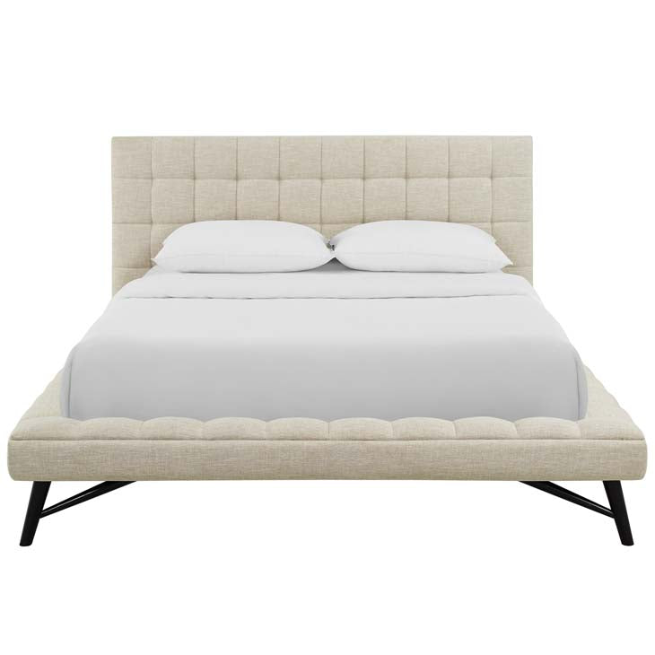 Julia Queen Biscuit Tufted Performance Fabric Platform Bed.