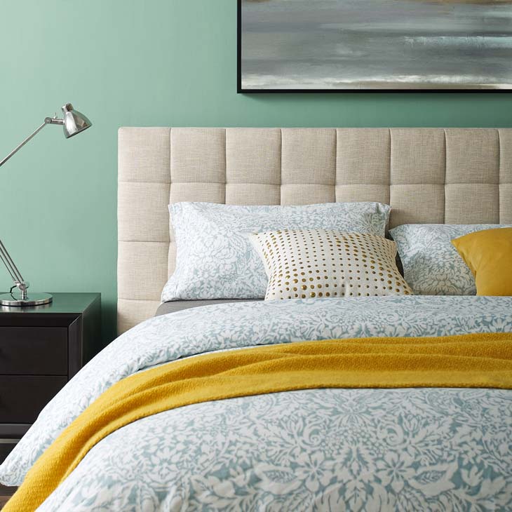 Julia Queen Biscuit Tufted Performance Fabric Platform Bed.