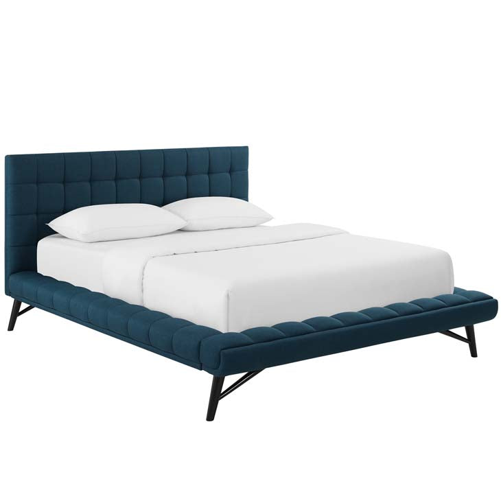 Julia Queen Biscuit Tufted Performance Fabric Platform Bed.
