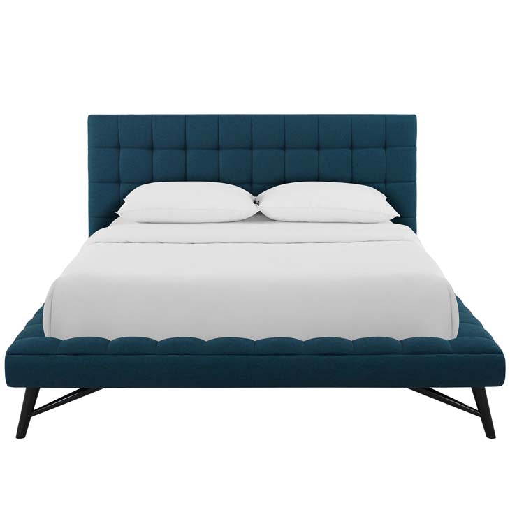 Julia Queen Biscuit Tufted Performance Fabric Platform Bed.