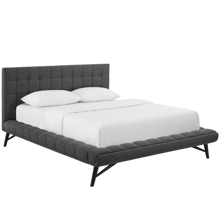 Julia Queen Biscuit Tufted Performance Fabric Platform Bed.