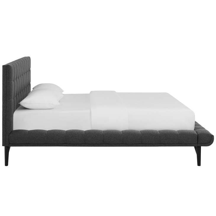 Julia Queen Biscuit Tufted Performance Fabric Platform Bed.