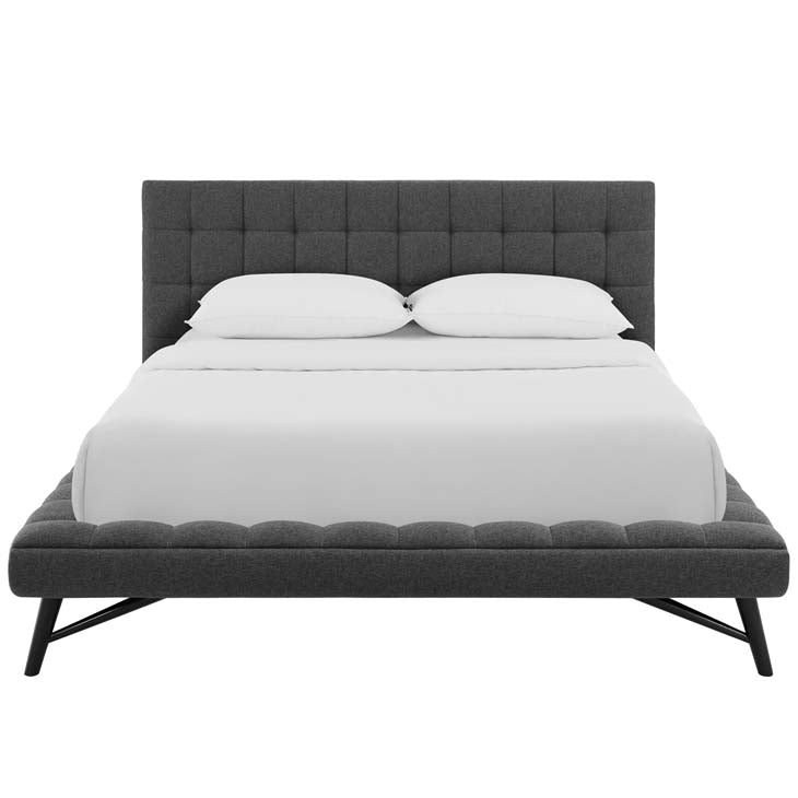 Julia Queen Biscuit Tufted Performance Fabric Platform Bed.