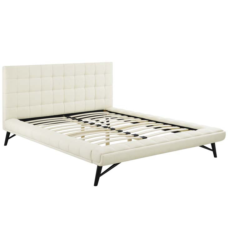 Julia Queen Biscuit Tufted Performance Fabric Platform Bed.
