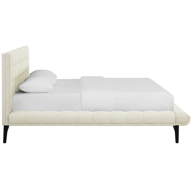 Julia Queen Biscuit Tufted Performance Fabric Platform Bed.