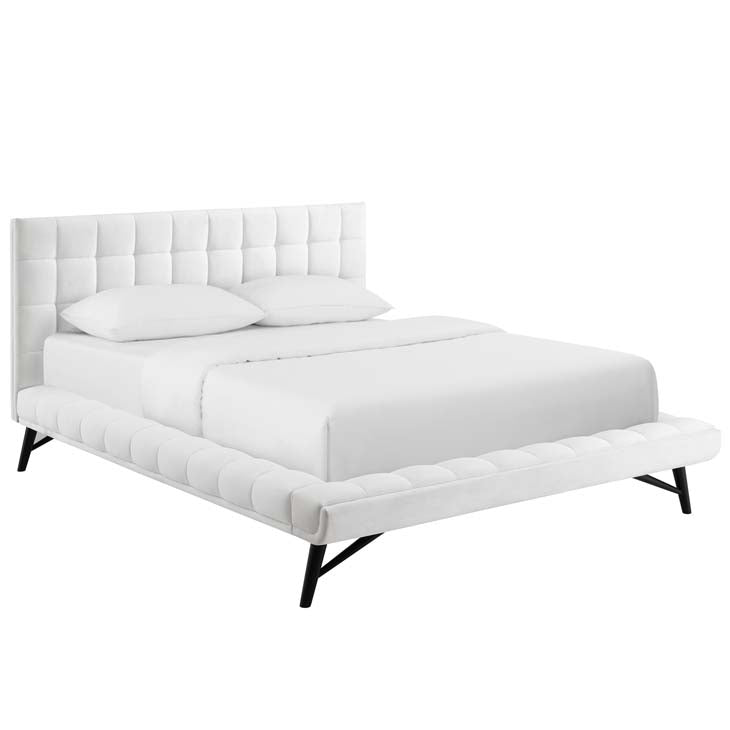 Julia Queen Biscuit Tufted Performance Velvet Platform Bed.