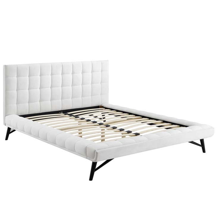 Julia Queen Biscuit Tufted Performance Velvet Platform Bed.