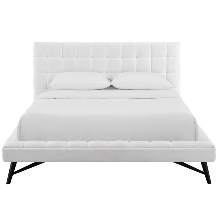 Julia Queen Biscuit Tufted Performance Velvet Platform Bed.