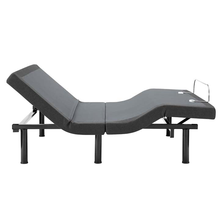 Transform adjustable queen wireless remote bed base in gray.