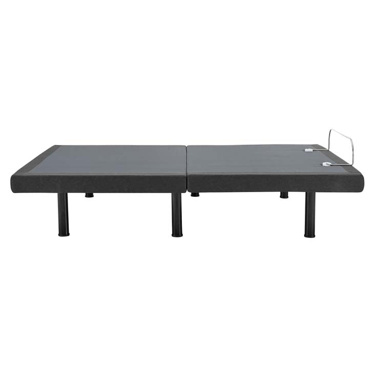 Transform adjustable queen wireless remote bed base in gray.