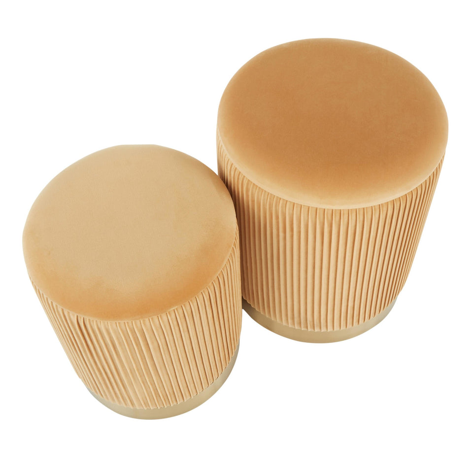 Marla Nesting Pleated Ottoman Set.